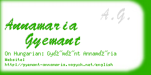 annamaria gyemant business card